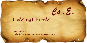 Csányi Ernő névjegykártya