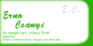 erno csanyi business card