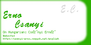 erno csanyi business card